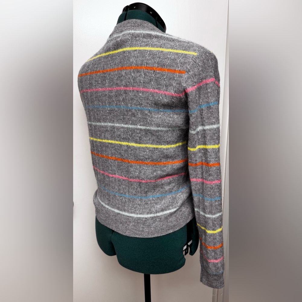 27 Miles 100% Cashmere Striped Sweater Womens M - Picture 4 of 13